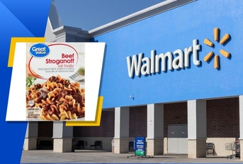 Walmart store exterior logo and featured item