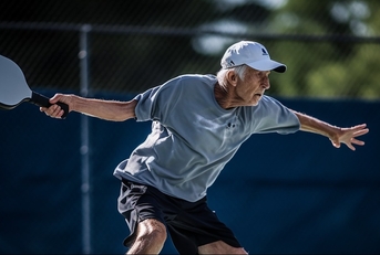 senior pickleball player