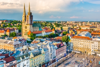 zagreb aerial view Croatia capital