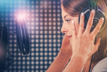 Singer in Recording Studio