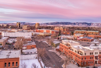 Fort Collins downtown in northern Colorado