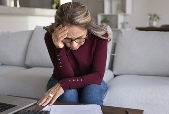 woman with stressful expression