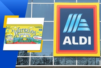 aldi store exterior and featured item
