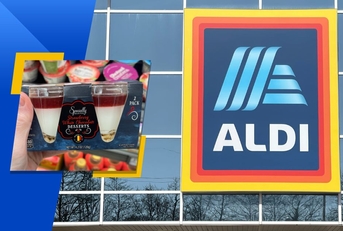 aldi store exterior and featured item