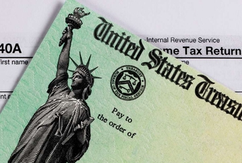 refund check and tax form