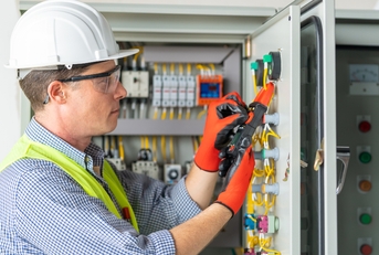 electrician installing electrical wires