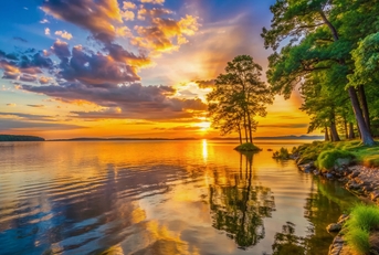 sunset at lake eufaula