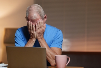 senior man feeling stressed