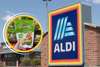 aldi store exterior and featured item