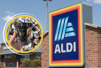 Aldi store exterior and featured item
