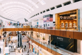inside of a large shopping mall