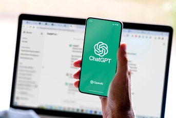 Man using ChatGPT in the mobile phone