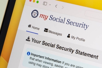 Webpage of My Social Security account