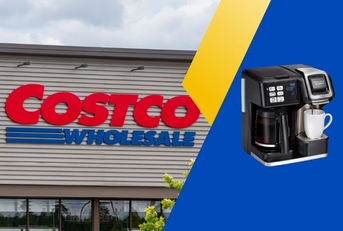 costco header with coffee maker