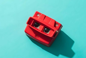 image of a red view master toy