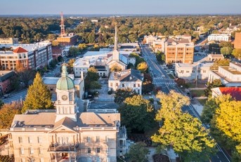 aerial view of athens georgia usa