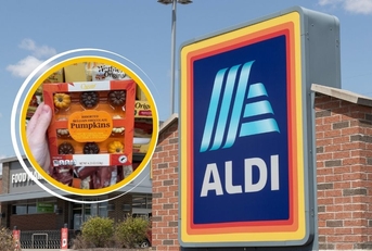 aldi store exterior and featured item