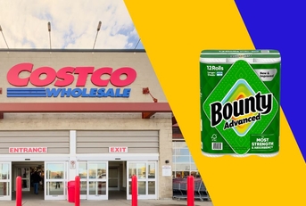 Costco store with Bounty paper towels