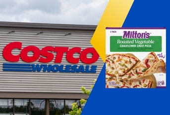 Costco storefront with Milton&#x27;s frozen pizza