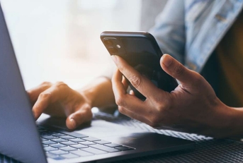 using texting cell phone typing computer