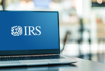 laptop displaying logo of the internal revenue service