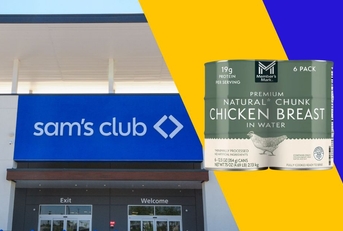 Sam&#x27;s Club store with canned chicken breast collage