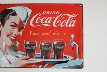Coca Cola pinup vintage plate advertisement sign logo