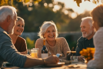 group of retirees enjoying a hobby