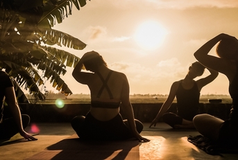 Group doing yoga