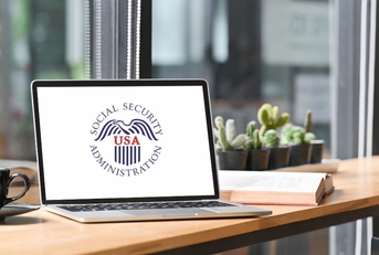 laptop with social security administration logo