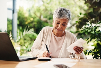 old woman writing