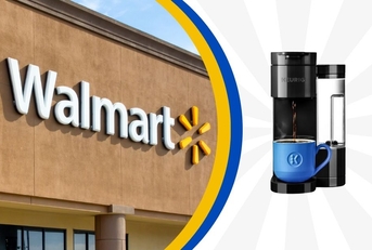 Walmart storefront with Keurig machine collage