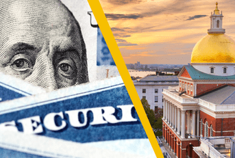 A Social Security image and a Boston city image