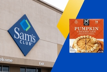 Sam&#x27;s Club store with pumpkin cheesecake collage