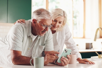 old couple in kitchen
