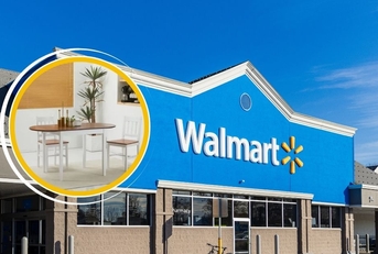 Walmart storefront with table collage