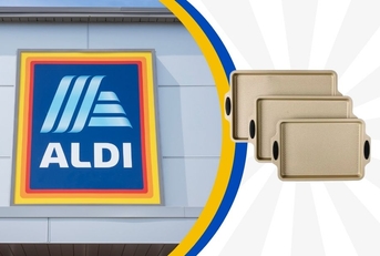 Aldi storefront with baking sheet set