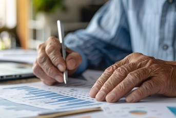 An elderly person discussing annuities with a financial advisor