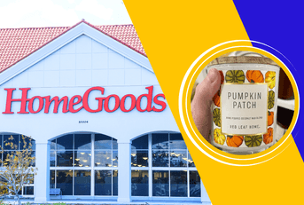 Homegoods store and pumpkin candle product