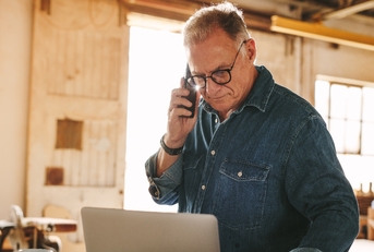 An older man working