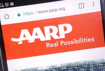 American Association of Retired Persons website displayed