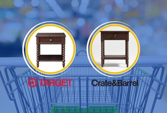Two nightstands from Target and Crate &amp; Barrel
