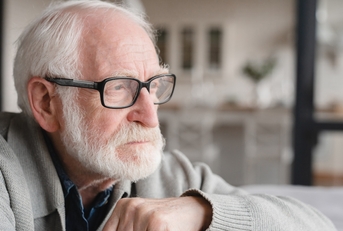 Senior man looking worried