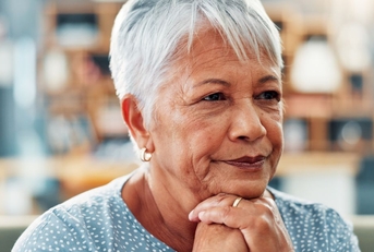 older woman thinking