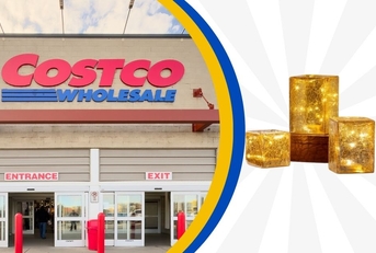 costco storefront with light up glass cubes