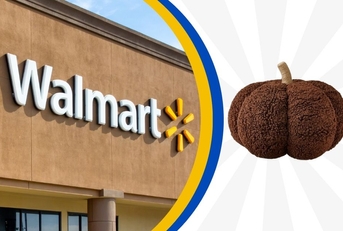 walmart storefront with brown pumpkin pillow