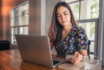 Woman working from home