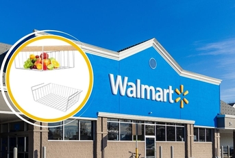 Walmart template with under shelf hanging basket