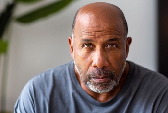 serious looking older man