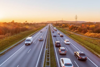 Cars driving on road